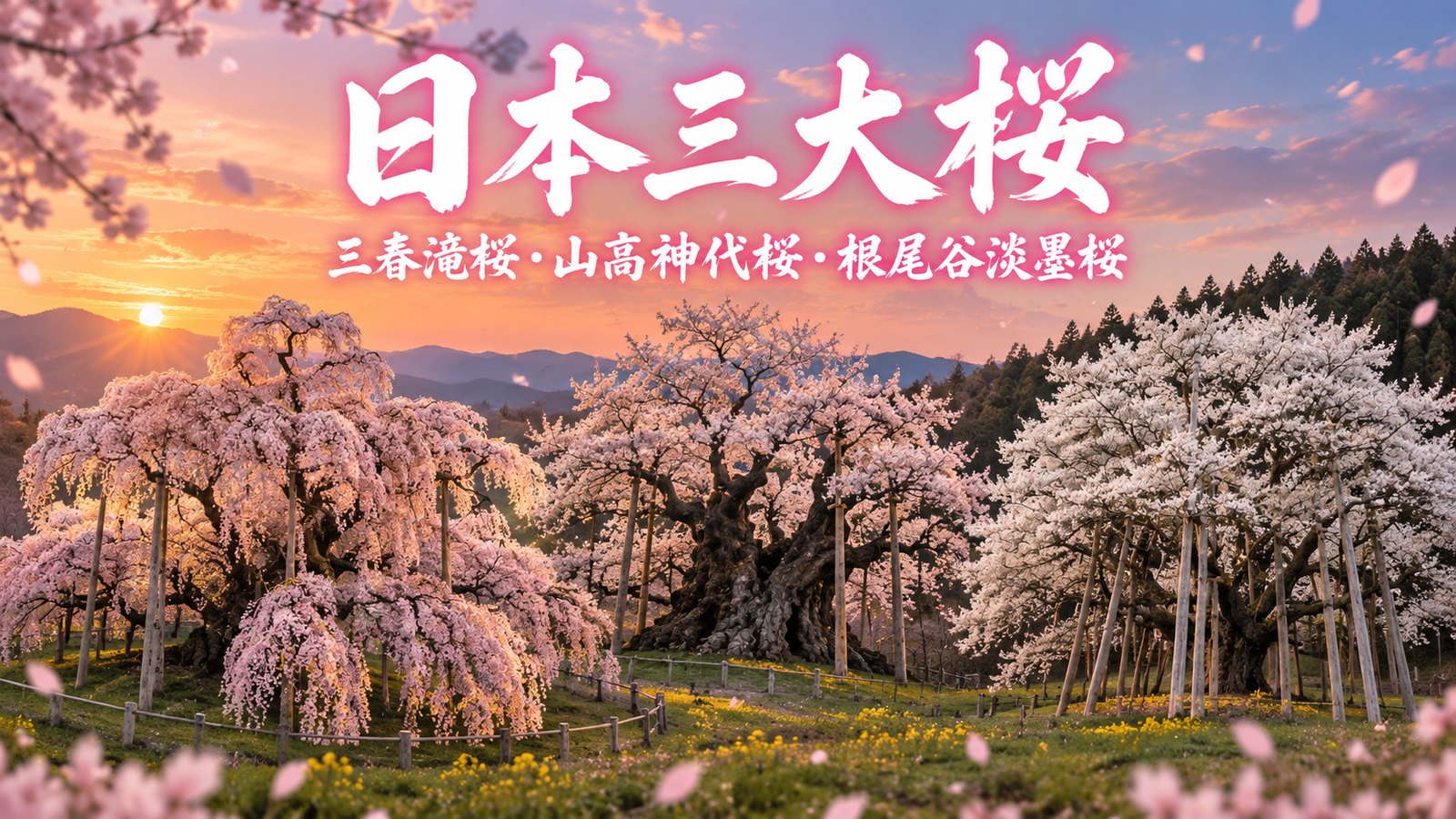 日本三大桜を巡る ─ 三春滝桜・山高神代桜・根尾谷淡墨桜